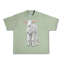 Oil Green merino wool baby sheep Urban Heavy Tee - LillyAllenDesigns