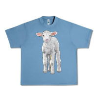 Pebble Blue merino wool baby sheep Urban Heavy Tee - LillyAllenDesigns