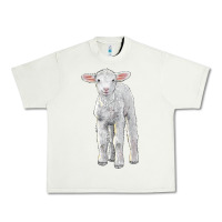 Pistachio merino wool baby sheep Urban Heavy Tee - LillyAllenDesigns