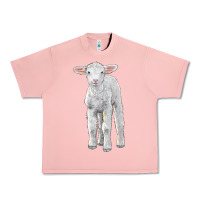 Salmon merino wool baby sheep Urban Heavy Tee - LillyAllenDesigns