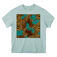 Arona tiger leopard turquoise glitter seamless pattern Heavy Core Tee - BundleAndBundleShop