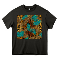 Asphalt tiger leopard turquoise glitter seamless pattern Heavy Core Tee - BundleAndBundleShop