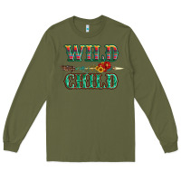 Army Green wild chıld serape sunflower and gemstone with arrow Long Sleeve Tee - Artiststas