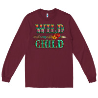 Burgundy wild chıld serape sunflower and gemstone with arrow Long Sleeve Tee - Artiststas