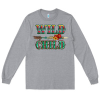 Heather Grey wild chıld serape sunflower and gemstone with arrow Long Sleeve Tee - Artiststas