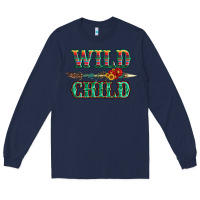 Navy wild chıld serape sunflower and gemstone with arrow Long Sleeve Tee - Artiststas