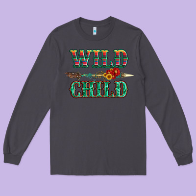 Wild Chıld Serape Sunflower And Gemstone With Arrow Long Sleeve Tee Designed By Artiststas