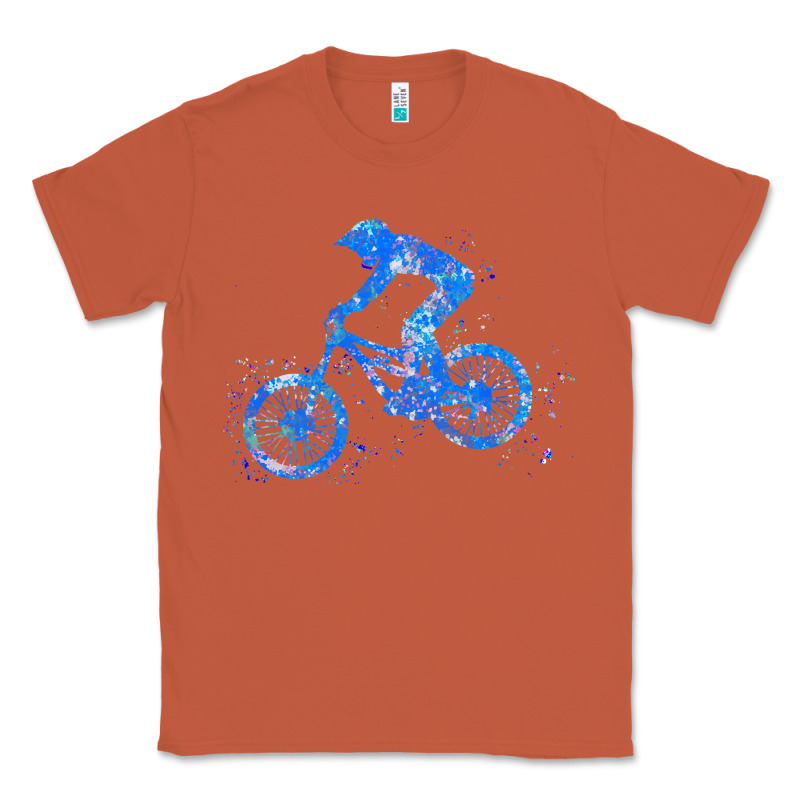 Downhill Mountain Bike T  Shirt Downhill Mountain Bike Jump Blue Water Classic Tee by linhVisuals | Teevron