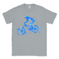 Heather Grey downhill mountain bike t  shirt downhill mountain bike jump blue water Classic Tee - linhVisuals