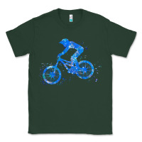 Sports Green downhill mountain bike t  shirt downhill mountain bike jump blue water Classic Tee - linhVisuals