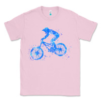 Bubblegum Pink downhill mountain bike t  shirt downhill mountain bike jump blue water Classic Tee - linhVisuals