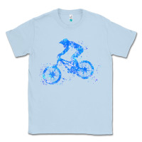 Dusty Blue downhill mountain bike t  shirt downhill mountain bike jump blue water Classic Tee - linhVisuals