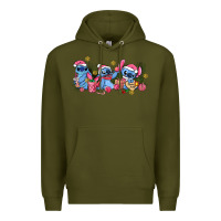 Army Green pink christmas stitch and gifts Premium Hoodie - AdoDesignShop