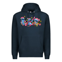 Navy pink christmas stitch and gifts Premium Hoodie - AdoDesignShop