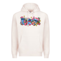 Pale Pink pink christmas stitch and gifts Premium Hoodie - AdoDesignShop
