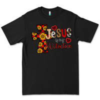 Black Jesus is My Valentine Cross Premium Tee - CowhideDigitalArt