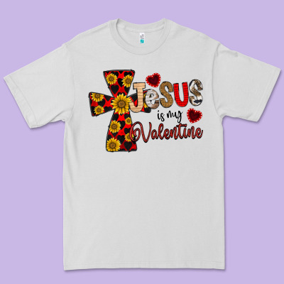 Jesus Is My Valentine Cross Premium Tee Designed By Cowhidedigitalart