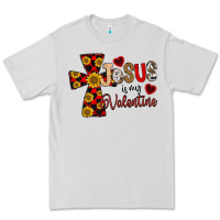 Dove Grey Jesus is My Valentine Cross Premium Tee - CowhideDigitalArt
