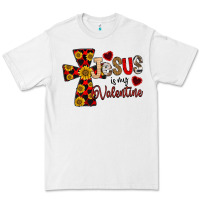 White Jesus is My Valentine Cross Premium Tee - CowhideDigitalArt