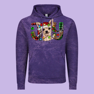 Christmas Chihuahua Joy Vintage Hoodie Designed By Barkaloodesign