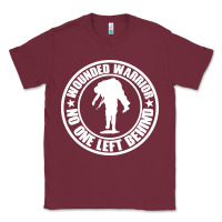 Burgundy Wounded Warrior No One Left Behind War Veteran Classic Tee - linhVisuals