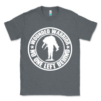 Charcoal Heather Wounded Warrior No One Left Behind War Veteran Classic Tee - linhVisuals