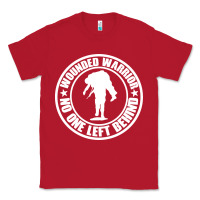 Red Wounded Warrior No One Left Behind War Veteran Classic Tee - linhVisuals
