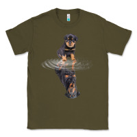 Army Green rottweiler reflection t shirt funny father's day dog gifts Classic Tee - linhVisuals