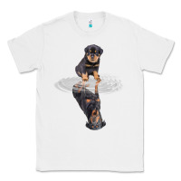 White rottweiler reflection t shirt funny father's day dog gifts Classic Tee - linhVisuals
