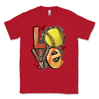 Red love softball Classic Tee - FaDigitalArtStudio