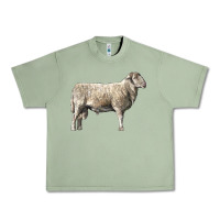Oil Green katahdin sheep Urban Heavy Tee - LillyAllenDesigns