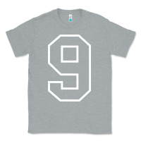 Heather Grey number #9 sports jersey uniform Classic Tee - linhVisuals