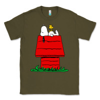 Army Green peanuts the doghouse Classic Tee - linhVisuals