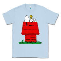Dusty Blue peanuts the doghouse Classic Tee - linhVisuals