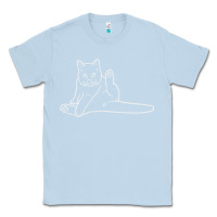 Dusty Blue cat butt white Classic Tee - linhVisuals