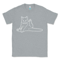 Heather Grey cat butt white Classic Tee - linhVisuals