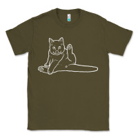 Army Green cat butt white Classic Tee - linhVisuals