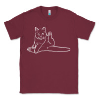 Burgundy cat butt white Classic Tee - linhVisuals
