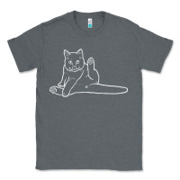 Charcoal Heather cat butt white Classic Tee - linhVisuals