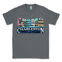 Charcoal Heather charleston rainbow road   charleston south carolin Classic Tee - linhVisuals