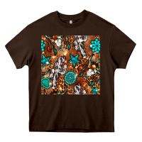 Chocolate Brown western gemstone aztec seamless pattern Heavy Core Tee - BundleAndBundleShop