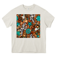 Cream western gemstone aztec seamless pattern Heavy Core Tee - BundleAndBundleShop