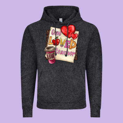 One Loved Teacher Vintage Hoodie Designed By Barkaloodesign
