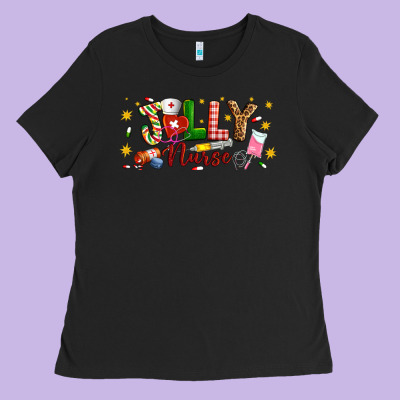 Christmas Jolly Nurse Ladies Tee Designed By Artiststas