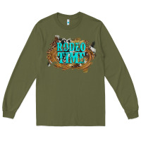 Army Green rodeo time  with leopard and cowhide Long Sleeve Tee - Artiststas