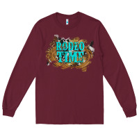 Burgundy rodeo time  with leopard and cowhide Long Sleeve Tee - Artiststas