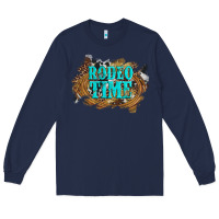 Navy rodeo time  with leopard and cowhide Long Sleeve Tee - Artiststas