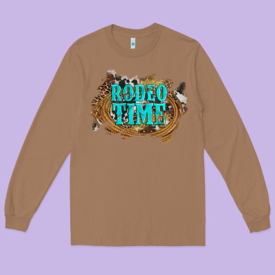 Rodeo Time  With Leopard And Cowhide Long Sleeve Tee Designed By Artiststas