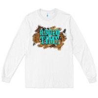 White rodeo time  with leopard and cowhide Long Sleeve Tee - Artiststas