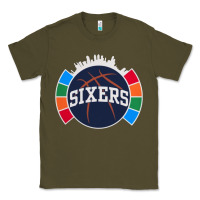 Army Green sixers basketball Classic Tee - linhVisuals